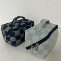 Trousse de Toilette Femme en Toile Imperméable Personnalisable avec Logo, Fermeture Éclair, Poignée Souple, Idéale Voyage, Compatible Sac de Voyage
