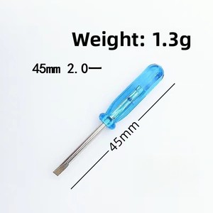 Mini tournevis de 45 mm en acier au carbone nickelé bleu, 20 embouts <span class=keywords><strong>Phillips</strong></span> et plats, outil de réparation pour jouets et montres - Product Image 4