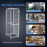 Grille de cuisson à pain 20 niveaux avec roues, chariot à étagère en aluminium, prix d'usine, tarifs bas