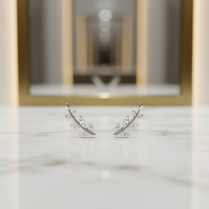 Eleganti Orecchini a Perno in Argento 925 con Cristalli Taglio Marquise, Design Minimalista per Uso Quotidiano Femminile - Product Image 2