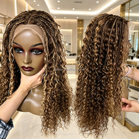 Perruque tressée à la main en cheveux humains 100% naturels, avec dentelle HD 13x6, pré-épilée, sans nœuds, pré-tressée, sans colle - Vente en gros