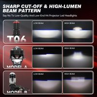 Ampoules de phares super lumineuses 45W 12000LM LANSEKO 12V T06 pour voiture et moto, ampoules de phares LED H4 avec double mini projecteur