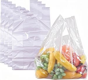 หัวหม่าเหิงชุนถุงของขวัญใสพร้อมหูหิ้ว 50 ชิ้น, ถุงของขวัญพลาสติกสำหรับของขวัญ - 11.8 x 17.3 นิ้ว - Product Image 6