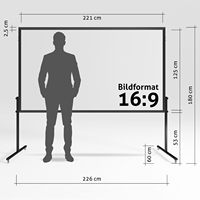 Nouvel écran de projection portable 2-en-1 à cadre fixe pour extérieur 120" (16:9) avec trépied et tissu en polyester 2026