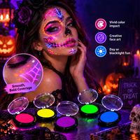 Peinture crème non toxique pour le visage et le corps pour enfants GP, imperméable, aux couleurs vives, fluorescente aux UV, pour festivals, fêtes, cosplay, Halloween