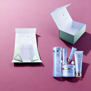 Nouveau produit papier couché promotionnel personnalisé grande boîte d'emballage pliante de crème solaire magnétique pour <span class=keywords><strong>les</strong></span> soins de la peau - Product Image 1