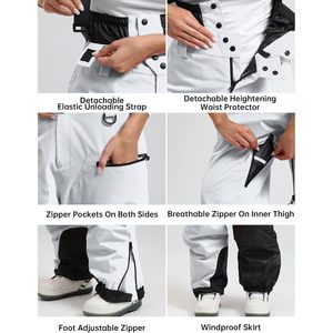 Pantalons de snowboard personnalisés pour hommes et femmes, salopettes de ski amples, imperméables 15K, respirantes 10K, isolées, unisexes, pour adultes - Product Image 5