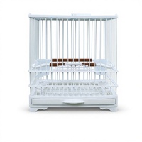 Cage à oiseaux carrée moderne de luxe en plastique, portable, avec tiroirs inférieurs en maille, conception anti-évasion, sans fermeture, pour canaris et petits oiseaux
