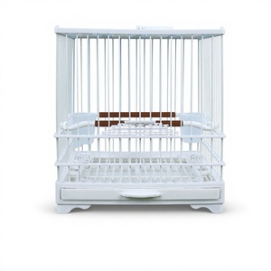Gabbia per Uccelli Quadrata Moderna <span class=keywords><strong>e</strong></span> Lussuosa in Plastica con Cassetti Inferiori a Rete Portatili <span class=keywords><strong>e</strong></span> Design Anti-Fuga per Canarini <span class=keywords><strong>e</strong></span> Altri Uccelli di Piccola Taglia - Product Image 1