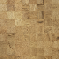 Parquet en chêne européen brossé à l'huile, motif cube carré, pour intérieur de maison de luxe