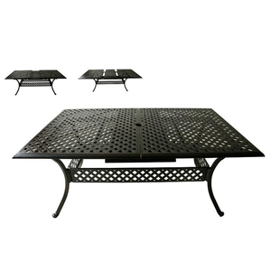 Ngoài Trời Vườn Đúc Nhôm Mở Rộng Bàn Ăn 10 Chỗ Ngồi Patio Bàn Ăn Đặt Ngoài Trời Hình Chữ Nhật Dài Bàn Ăn - Product Image 4