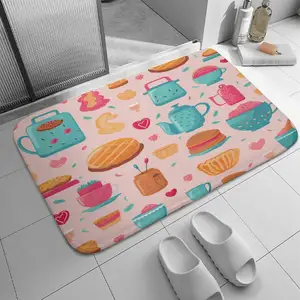 Personalizado Non Slip Água Absorvente Tapetes Borracha Porta Mats Diatom Lama Banheiro Floor Mat set Anti Slip Diatomite Bath Mat