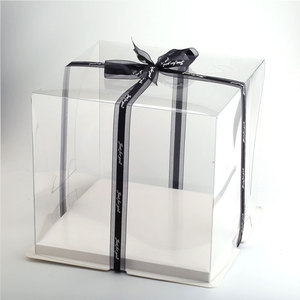 PET white transparent base 12 inch cakesicle box plastic packaging for cheese cake container