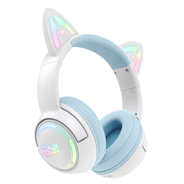 ONIKUMA GT838 High-Definition Wireless Headset LED Cat Ears Professionally Certified Noise Cancelling RGB Headphones for Gaming