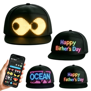 Gorras con Pantalla LED Luminosa, Gorra de Béisbol con Mensajes Intermitentes, Gorra Inteligente con Mensajes Programables por APP, Gorras LED con Mensajes Desplazables - Product Image 1