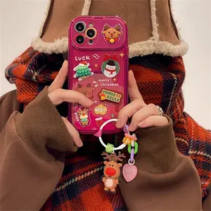 Kerstontwerpen Glazen Camera Mobiele Telefoon Hoesjes Voor Iphone 14 Telefoon Hoesje 15 13 12 11 Pro