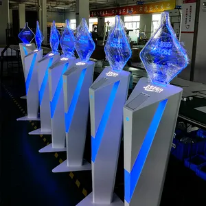 Étagère de bar illuminée par Led, en verre, support d'exposition de chaussures, décoration acrylique, étagère murale flottante, 22 pièces