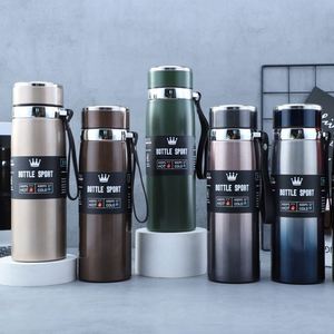 Bouteille isotherme en acier inoxydable 316 de 1L, grande capacité, portable, à double paroi, isolée sous vide, pour le sport – Vente en gros usine - Product Image 3