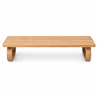 Support d'ordinateur portable en bois de chêne, support ergonomique pour ordinateur avec pieds courbes uniques, organisateur de rangement de bureau pour la maison et le bureau