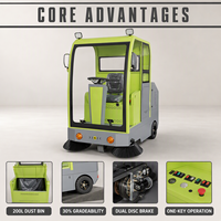 Balayeuse autoportée semi-fermée XY-A15, largeur 1400 mm, efficacité 6000 m²/h, batterie 48V 70Ah, puissance totale 3200W