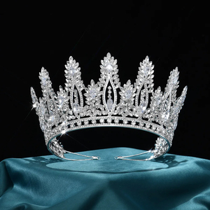 LUOXIN Grands accessoires de mariage, bijoux de cheveux de mariée, diadème en zircon, diadèmes <span class=keywords><strong>et</strong></span> couronnes de concours - Product Image 6