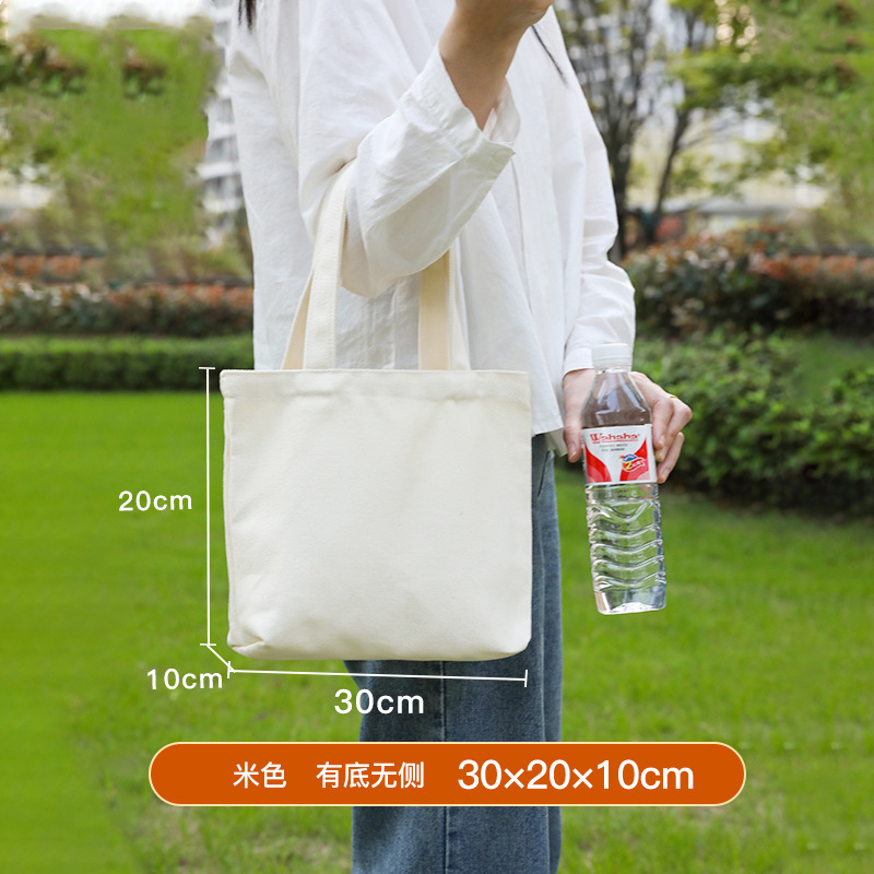 Bolsa beige horizontal de tamaño 30*20*10 [bolsa en blanco]