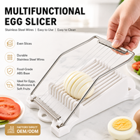 Roestvrijstalen duurzame eiersnijder, handmatig, multifunctioneel, voor fruit, groenten, zacht voedsel, champignons, aardbeien, keuken