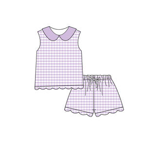 GSSO3399 Tenues d'été personnalisées pour petite fille, imprimé fraises rose vif, vente en gros, ensemble de vêtements pour enfant à manches courtes - Product Image 3