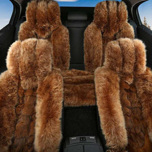 Housse de siège de voiture personnalisée en cuir de laine de mouton <span class=keywords><strong>Polo</strong></span> housse de siège de voiture hiver universel housses de siège de voiture ensemble complet - Product Image 1