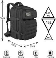 Mochila Táctica Molle Personalizada al por Mayor con Logotipo, Unisex, para Deportes al Aire Libre, Gimnasio, Senderismo