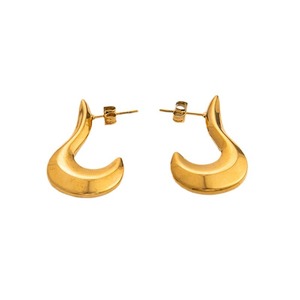 ต่างหูหมุดชุบทองรูปตัวยูสำหรับผู้หญิงเครื่องประดับแฟชั่น EH11239อัลลอยสังกะสี - Product Image 5