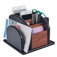 Boîte de rangement de télécommande de bureau polyvalente créative en bois table en bois porte-stylo de stockage de petits objets