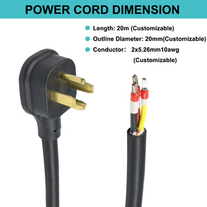 สายต่อพ่วงไฟฟ้า NEMA 14-30P 30A 125/250V SRDT แบบ 3 ขั้ว 4 สาย ปลายสายแบบเปลือย ได้รับการรับรอง ETL สำหรับเครื่องอบผ้าและการชาร์จรถยนต์ไฟฟ้า - Product Image 3