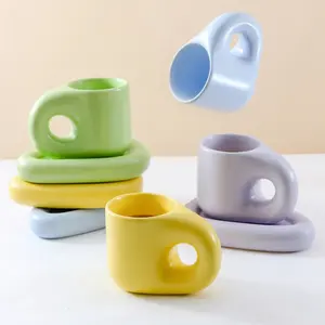 300-600ml New Cat Claw gốm cup 3D Mug ăn sáng ngũ cốc cup bán buôn đầy màu sắc gốm Nhà cung cấp cốc Mini Tumbler