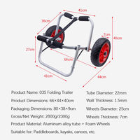 Chariot de plage pliable pour bateau, chariot de transport portable léger et pliable pour kayak, remorque pour SUP
