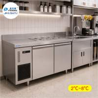 Réfrigérateur de bar à salades en acier inoxydable, vitrine de conservation des aliments frais, refroidissement par air, sans givre, utilisation simple, pour snack-bar