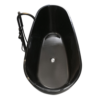 Baignoire de massage à remous rectangulaire autoportante en acrylique moderne et portable, avec drain, prix usine abordable, garantie 5 ans, pour appartement 40