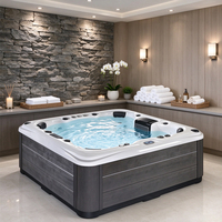 Bain à remous spacieux Sunrans pour 7 personnes avec jets de massage multiples et design de bain à remous de grande capacité