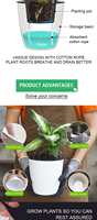 Pot de fleurs en plastique écologique, durable, moderne, décoratif, pour intérieur, à poser au sol, avec trou de drainage et plateau