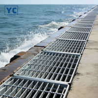Grille en acier galvanisé à chaud antidérapante, robuste, revêtue de zinc, pour passerelle industrielle, plateforme de quai, utilisation extérieure