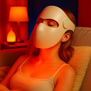 Masque facial LED à usage professionnel à domicile, lumière 665 nm pour une réparation rapide, soulagement des rougeurs, compatible US/IT/ZA/CN, garantie de 2 ans - Product Image 1