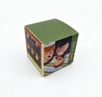 Boîte d'emballage personnalisée en forme de cube, à ouverture par rabat, avec paillettes colorées, motif dessin animé, pour jouets et souvenirs, pliable, base auto-verrouillante, écologique et recyclable