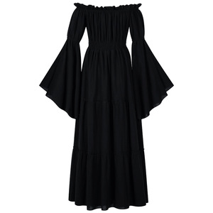 <span class=keywords><strong>Nuevo</strong></span> Vestido Gótico Steampunk Vintage para Mujer, con Hombros Descubiertos y Volantes, Estilo Medieval, Cosplay, Ropa Victoriana, Disfraz de Bruja para Halloween - Product Image 5