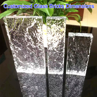 Briques de verre cristallin, blocs de verre cristallin transparent pour cloisons, découpe, briques de verre texturées solides décoratives