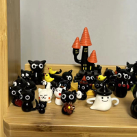 Figura Decorativa de Gatito Negro Hecha a Mano con Técnica de Incrustación de Alambre, Linda Decoración de Vidrio para Escritorio o Dormitorio, Regalo