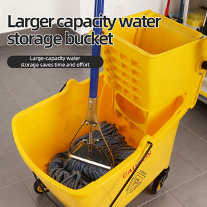 Chariot de Nettoyage Commercial pour Conciergerie avec Essoreuse à Pression et Seau Balai, Solution d'Hygiène des Sols - Product Image 4