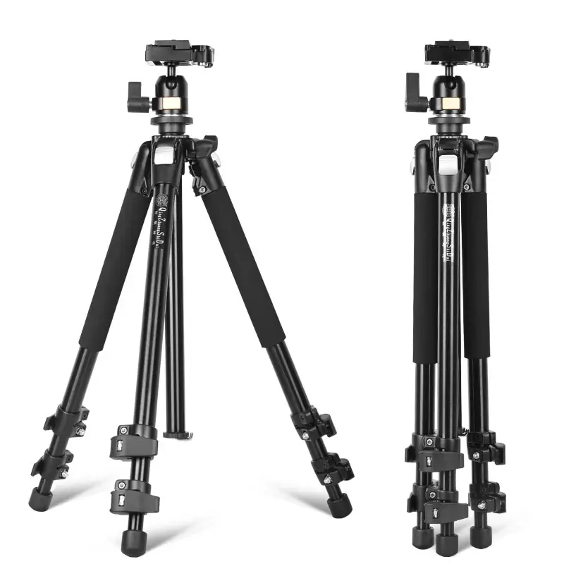 Aluminum portable professional video camera tripod folded 590mm digital DSLR travel photographic camera tripod stand for hiking