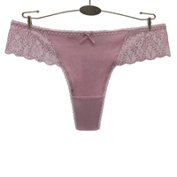 Culotte string sexy en dentelle et coton pour femme, taille basse, modèle très prisé