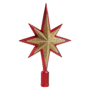 Estrella para la Punta del Árbol de Navidad, Decoraciones Brillantes Pintadas con Efecto Electrochapado, Adornos para Árbol de Navidad, Fondo Festivo - Product Image 4
