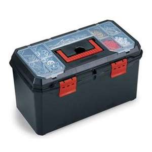 TERRY - 1001164 Caja de herramientas con bandeja y organizador en la tapa-Negro/Rojo-EAN 8005646011641 Cajas de herramientas de plástico - Product Image 1